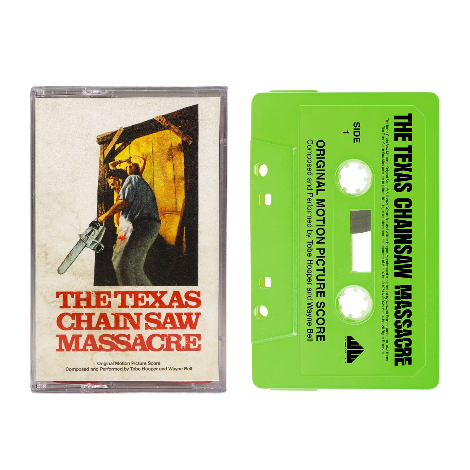 Waxwork Records Texas Chain Saw Massacre cassette jaune bande originale