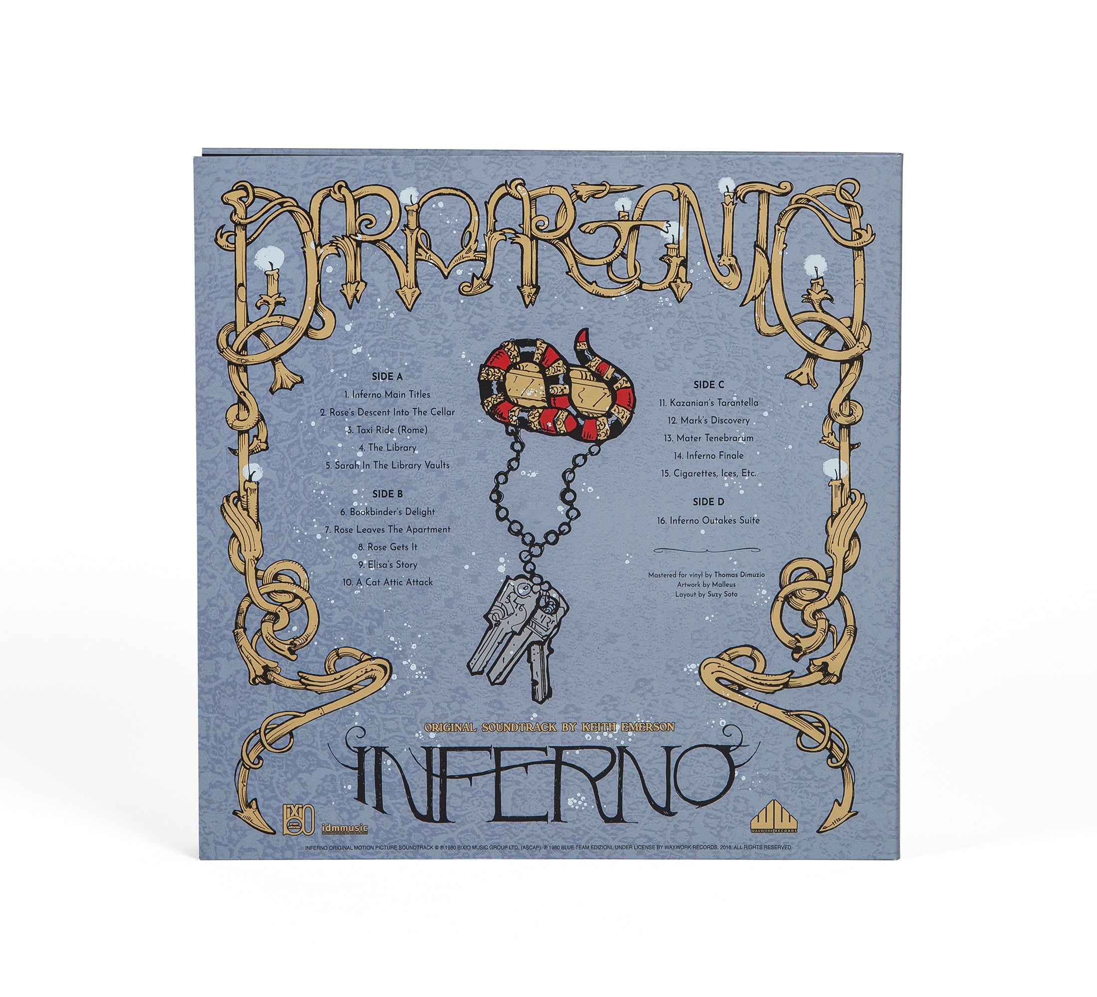 Waxwork Records Inferno vinyle BO étendue Keith Emerson