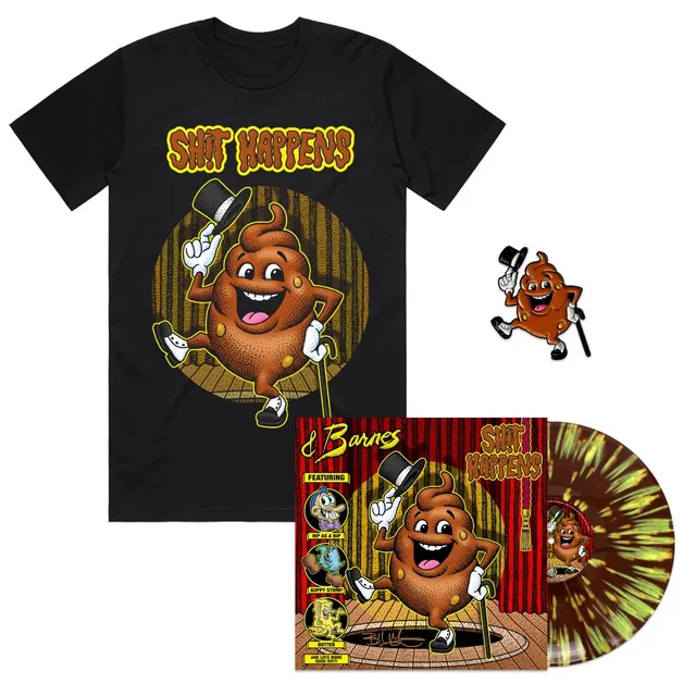 Demented Punk Barnes Shit Happens bundle vinyle dédicacé
