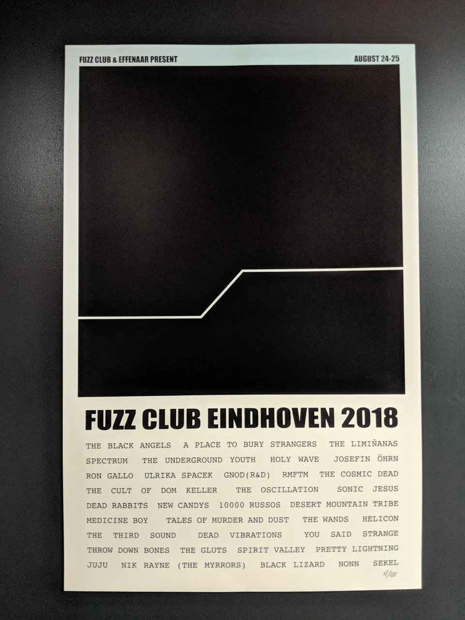 Fuzz Club Eindhoven 2018 affiche silkscreen 200 ex