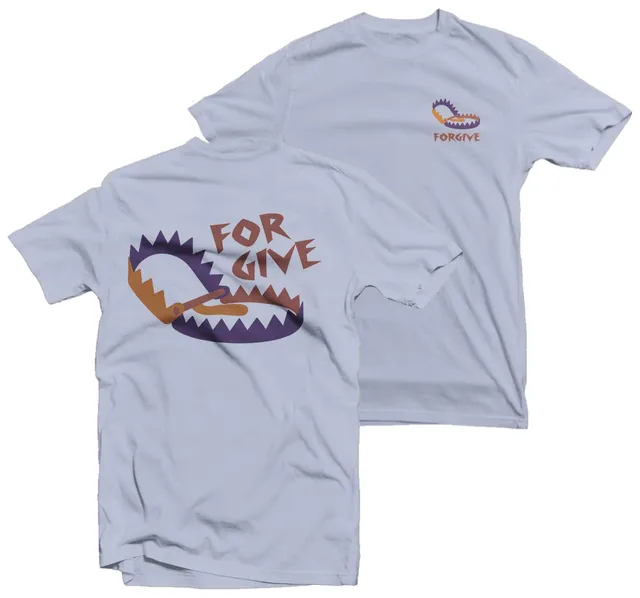 Forgive t-shirt bleu coton bio merch