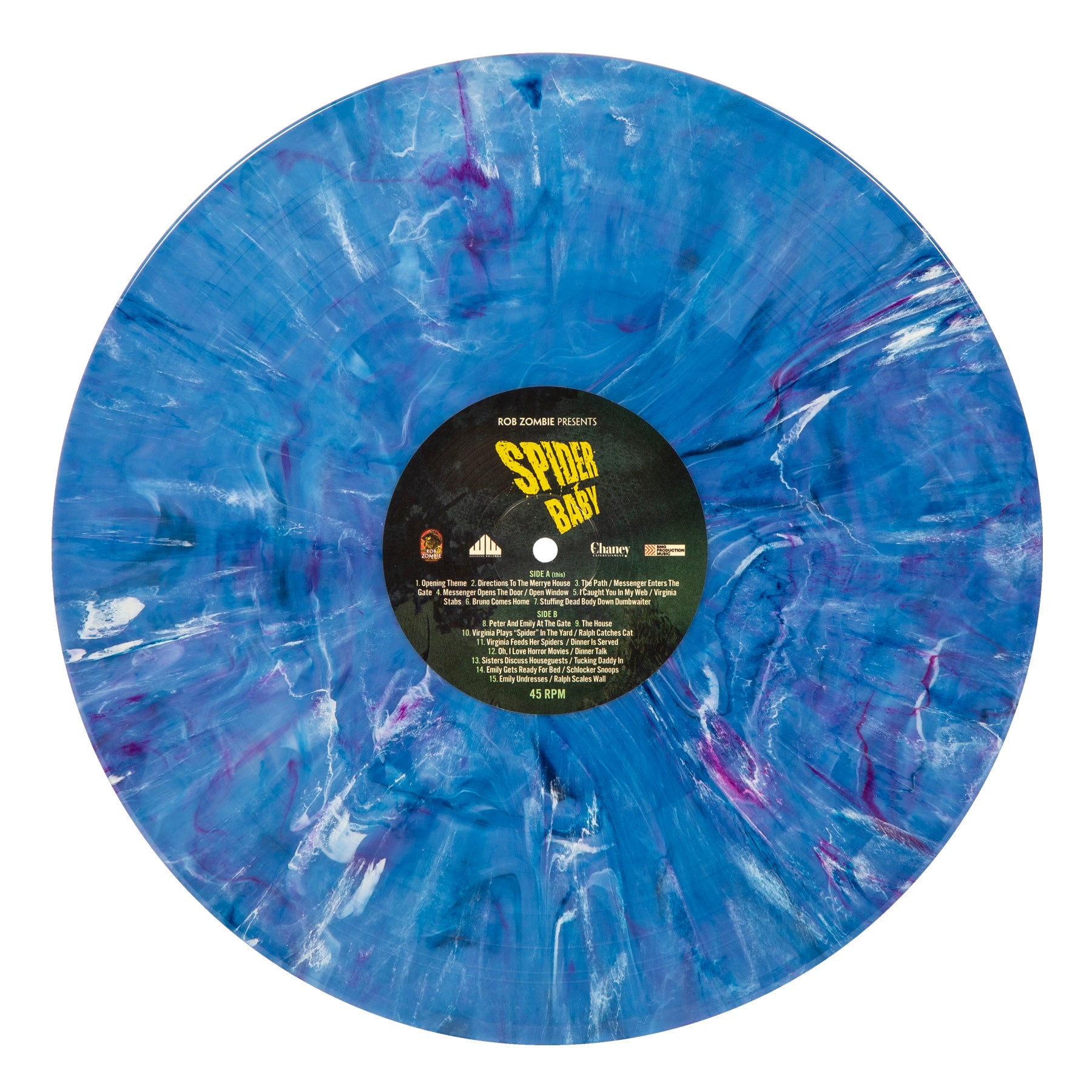 Waxwork Records Rob Zombie Presents Spider Baby vinyle marbré