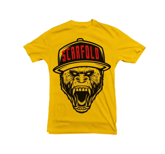 Scarfold Gorilla t-shirt jaune coton bio