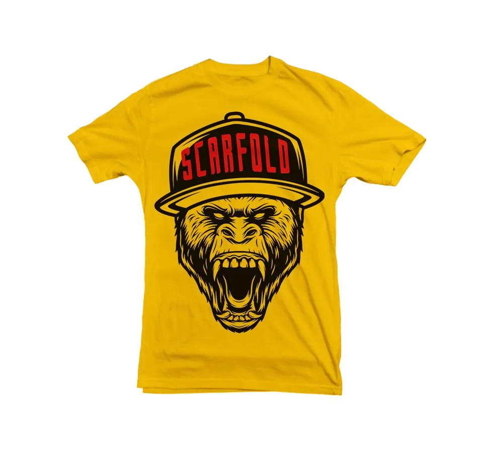 Scarfold Gorilla t-shirt jaune coton bio