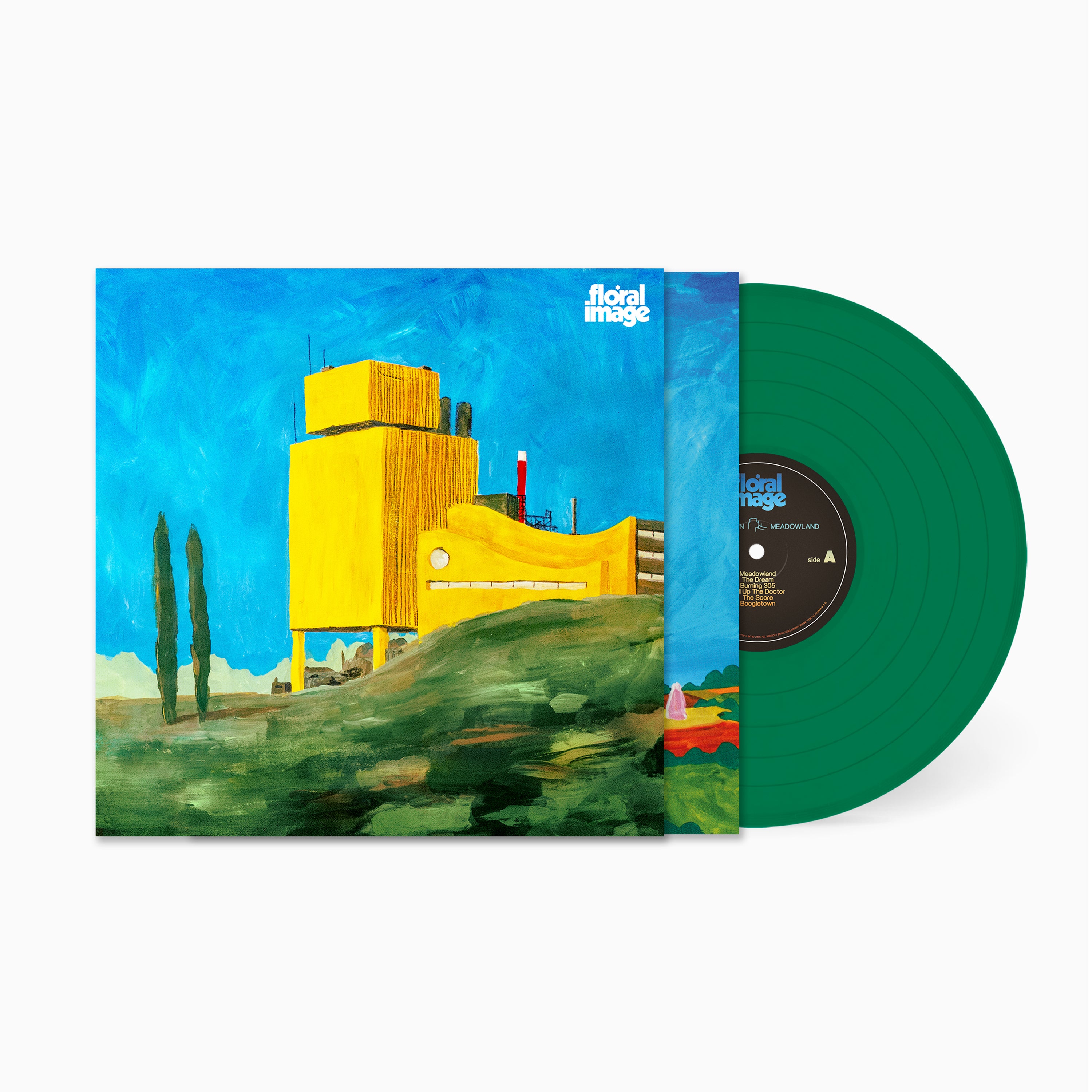 Floral Image Gone Down Meadowland vinyle rouge cerise