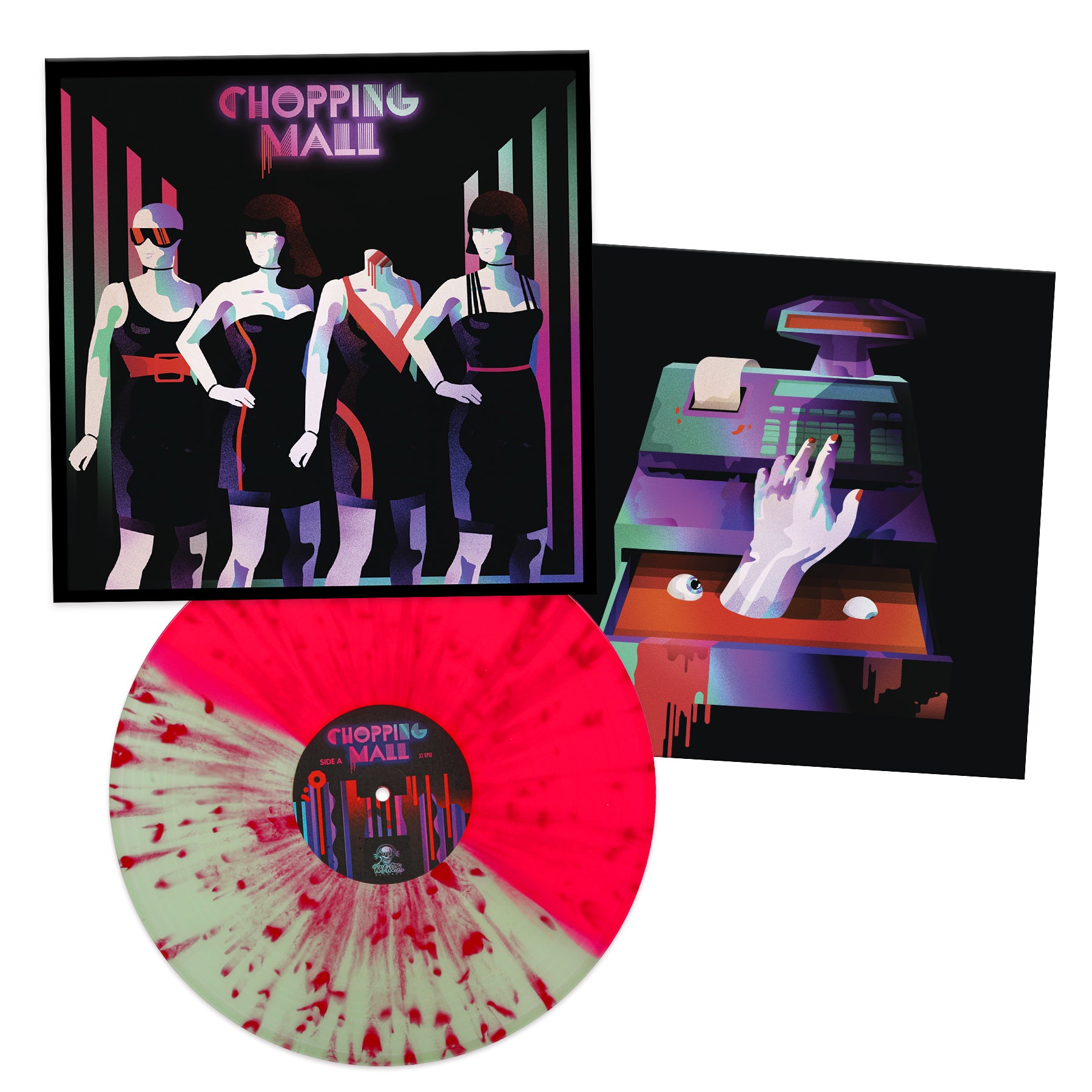 Waxwork Records Chopping Mall vinyle rose split splatter 180g
