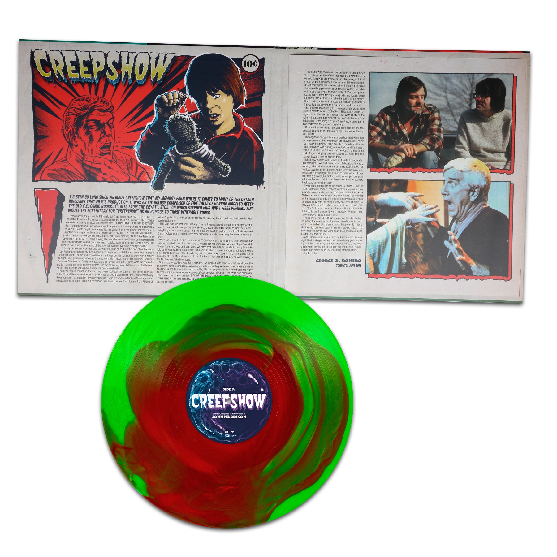 Waxwork Records Creepshow vinyle Meteor Green Blood Red
