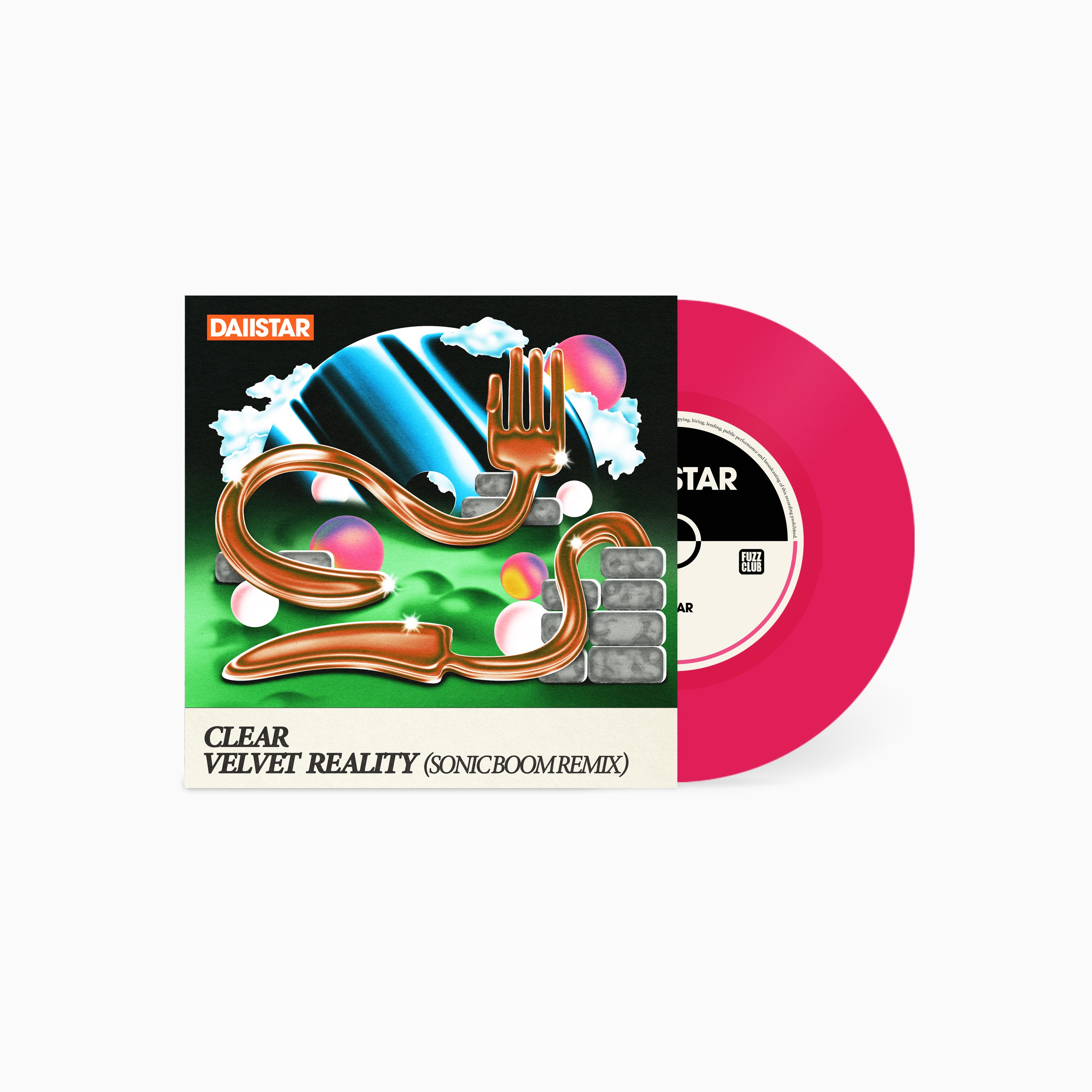 DAIISTAR Clear vinyle 7 pouces rose néon