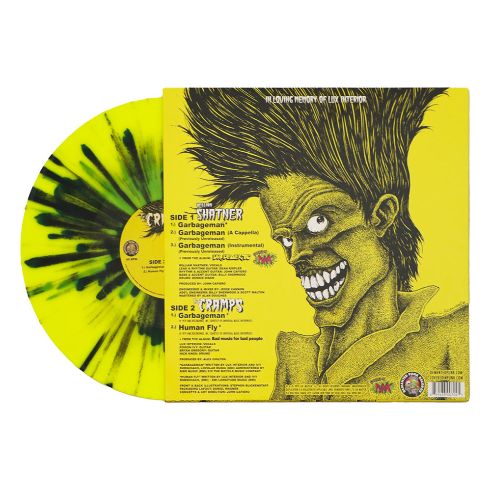 William Shatner Cramps Garbageman maxi 12" jaune splatter