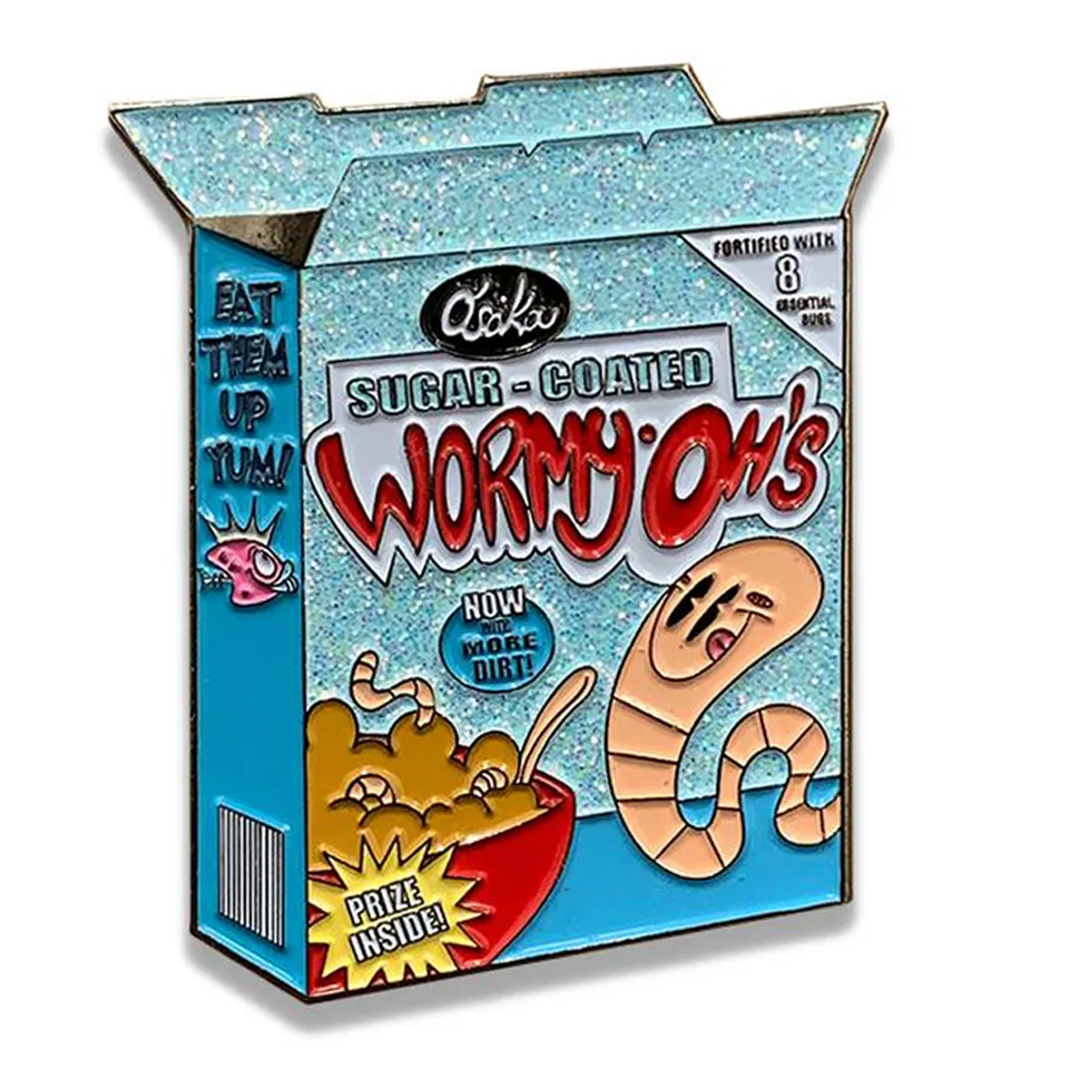 Wormy Oh's cereal pin's émail paillettes 5 cm officiel