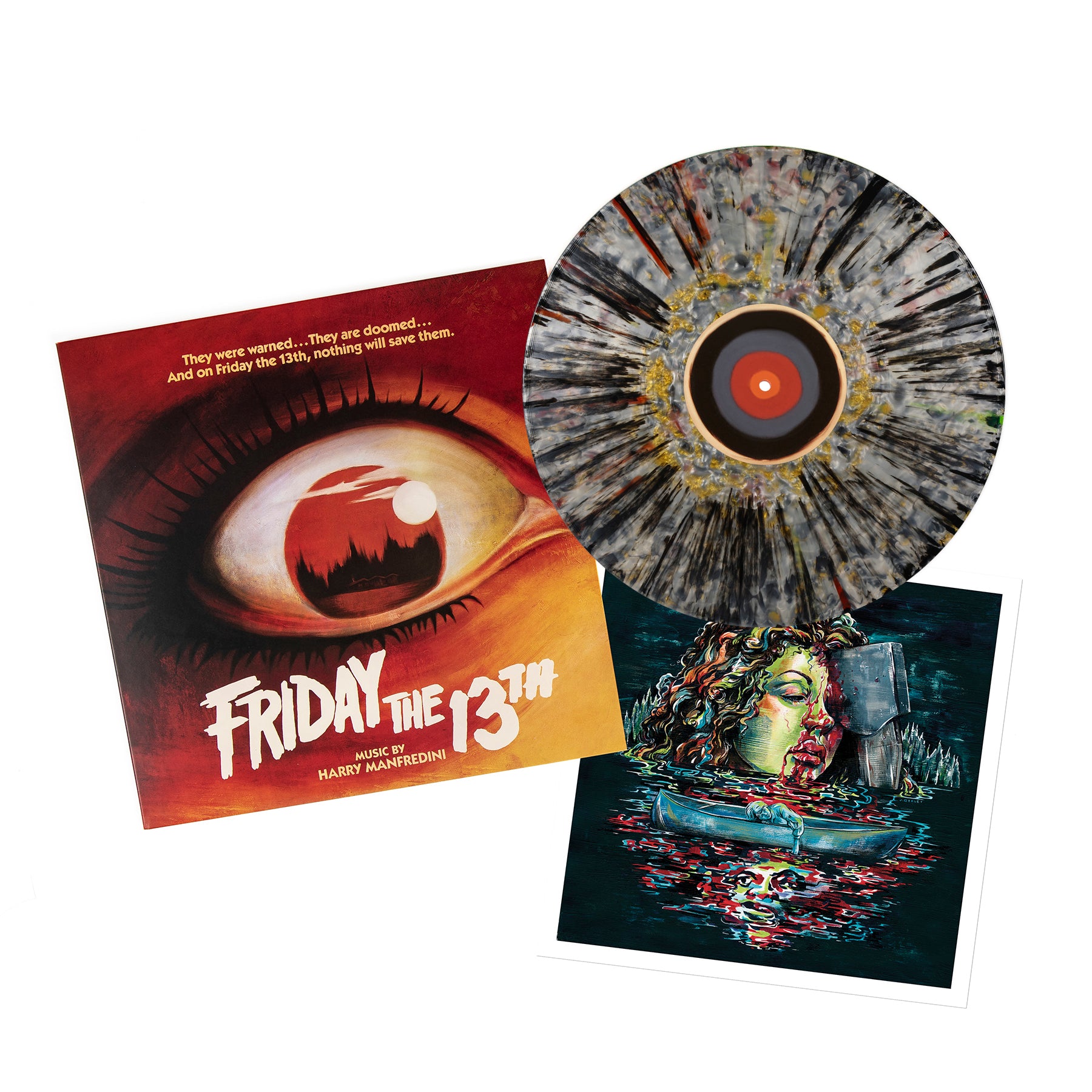 Waxwork Records Friday the 13th vinyle splatter Crystal Lake
