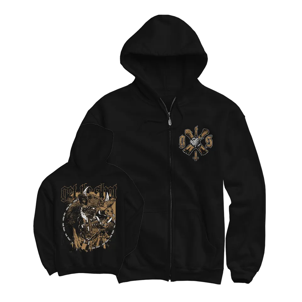 Get The Shot Boar hoodie zippé noir à capuche