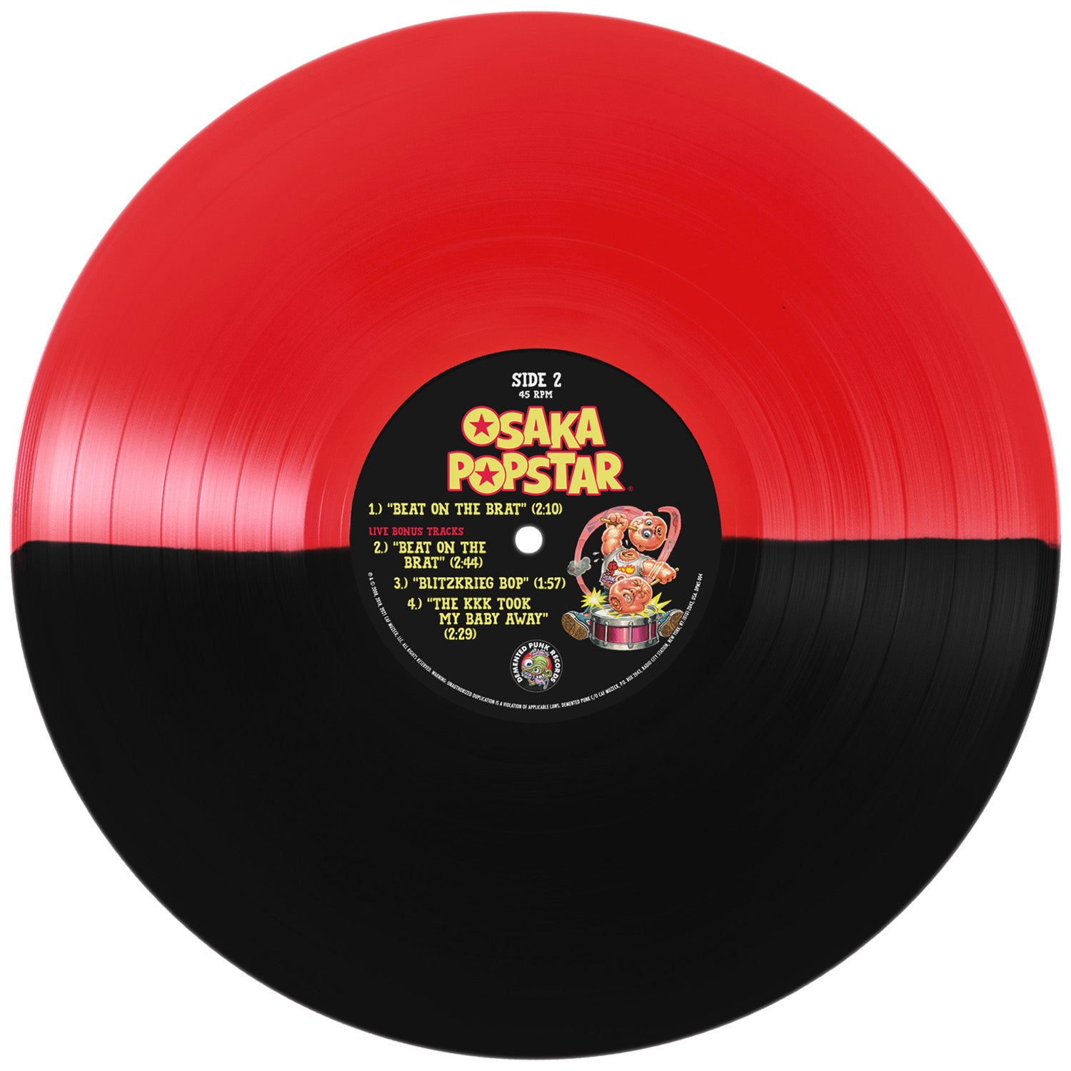 Demented Punk Beat on the Brat vinyle 12 pouces rouge noir