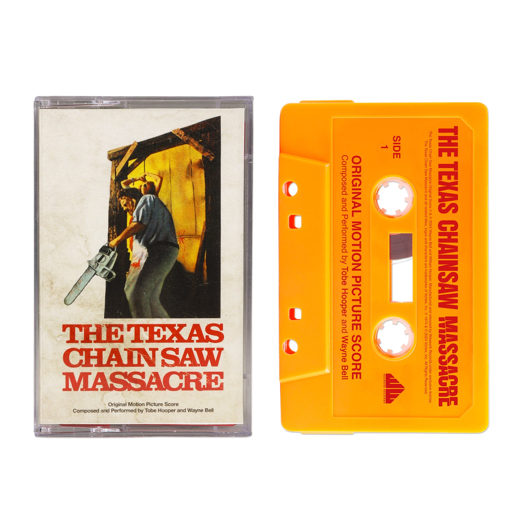 Waxwork Records Texas Chain Saw Massacre cassette jaune bande originale