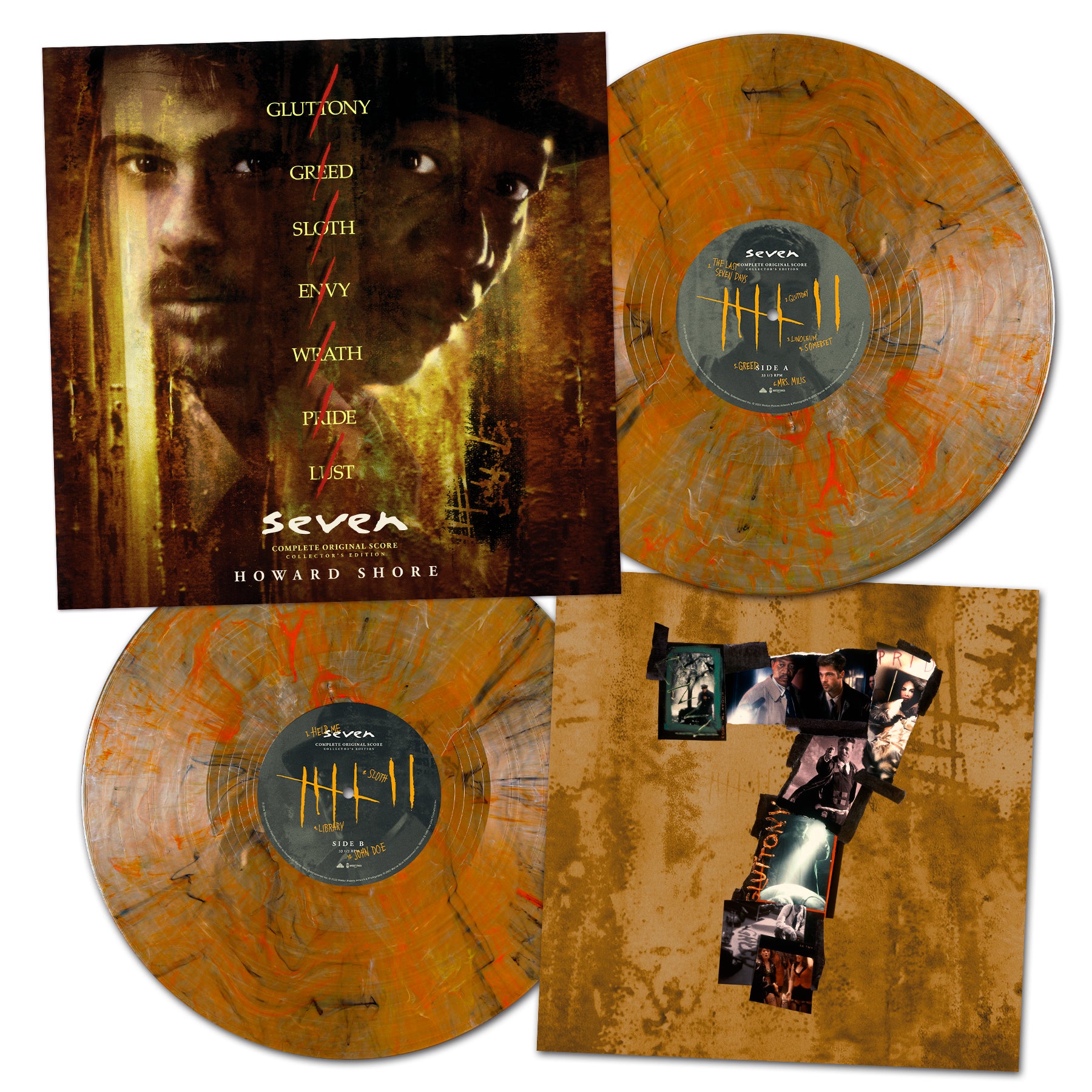 Waxwork Records Seven vinyle 2LP swirl Howard Shore