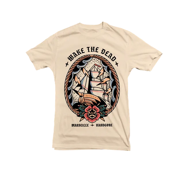 Useless Pride Records Wake The Dead Boat t-shirt naturel coton