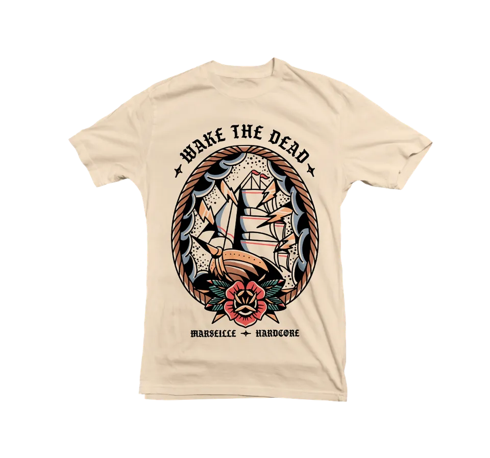 Useless Pride Records Wake The Dead Boat t-shirt naturel coton