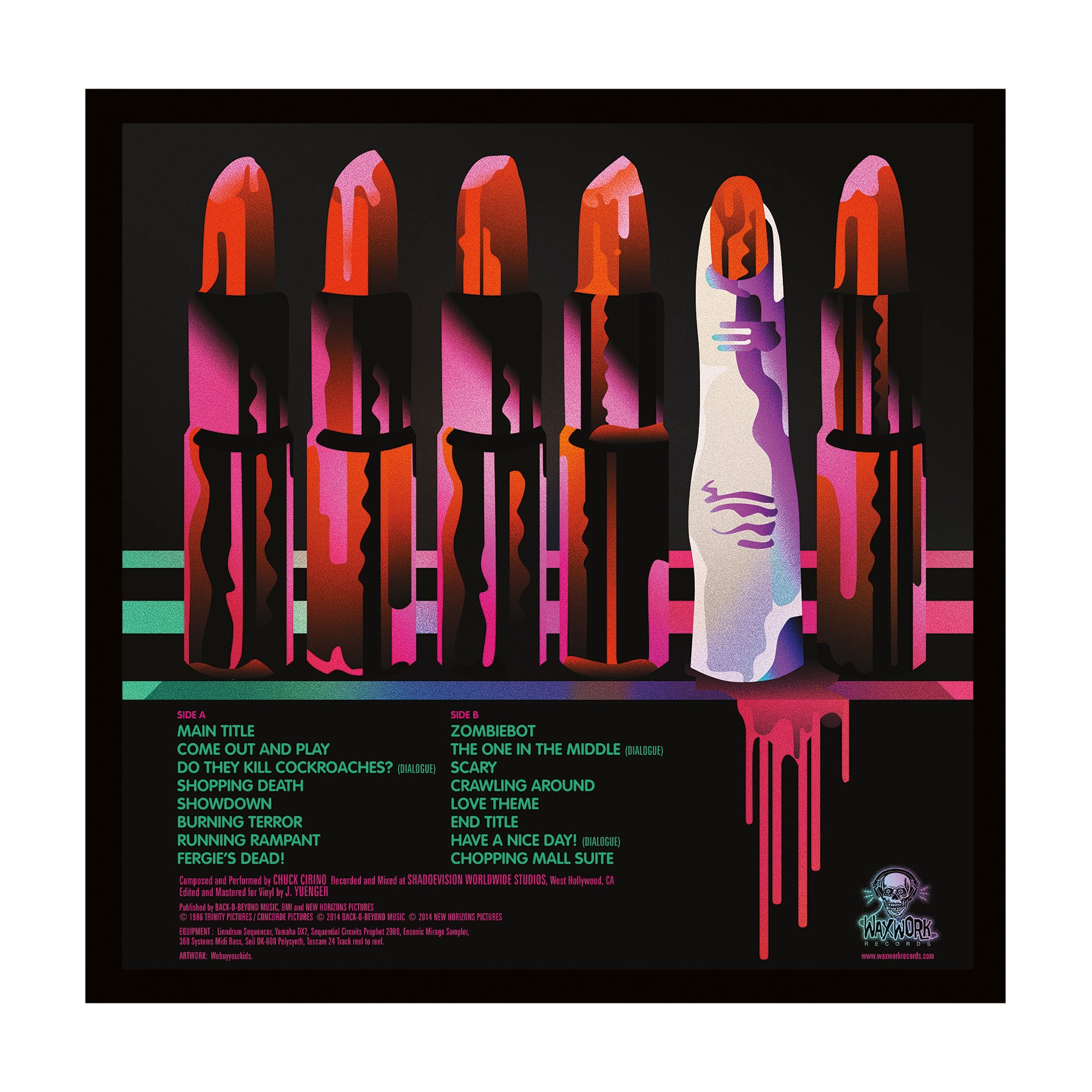 Waxwork Records Chopping Mall vinyle rose split splatter