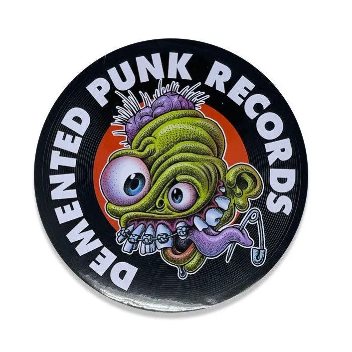 Demented Punk Records logo sticker vinyle 10 cm officiel