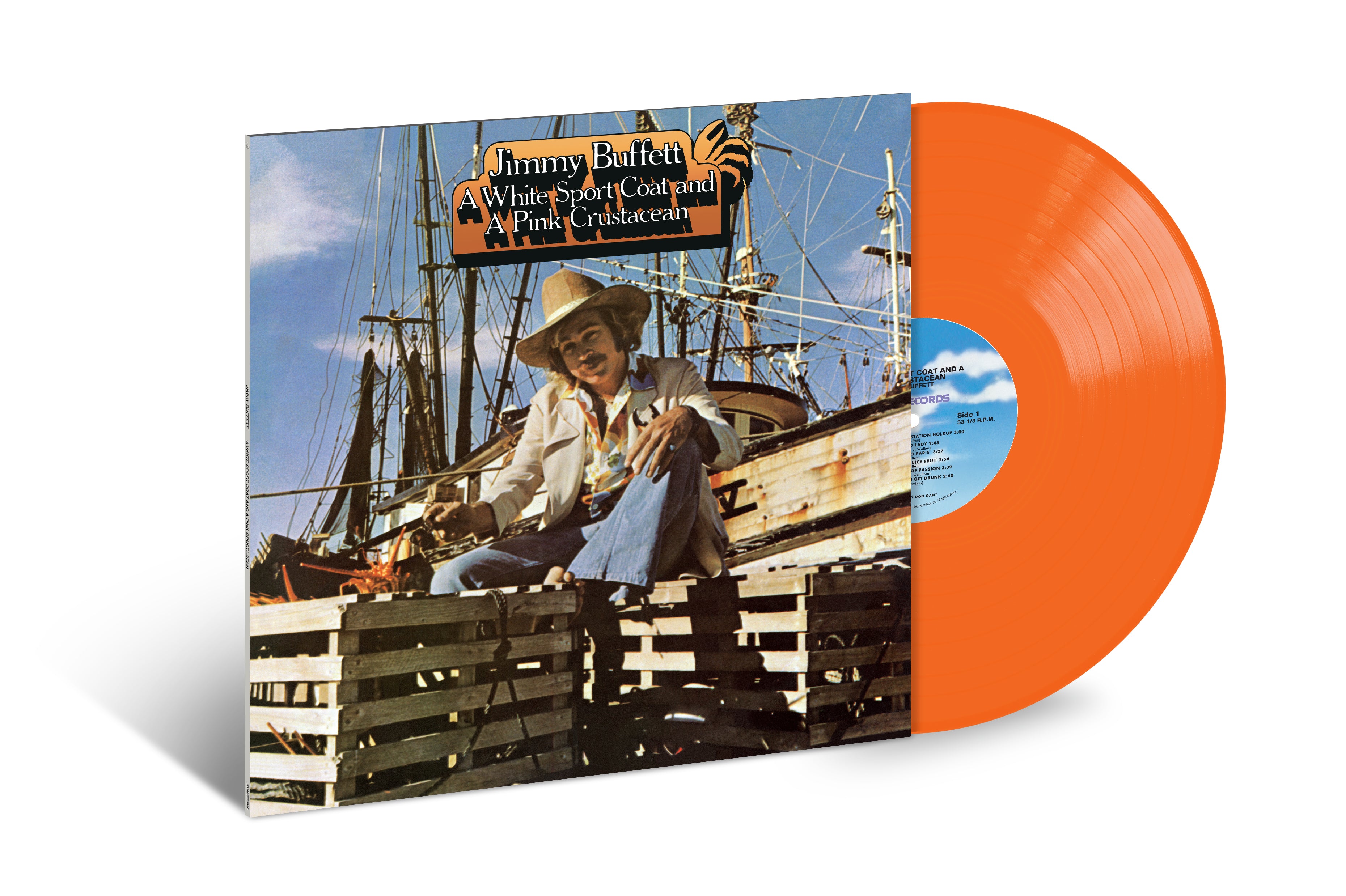 Jimmy Buffett A White Sport Coat Pink Crustacean vinyle orange