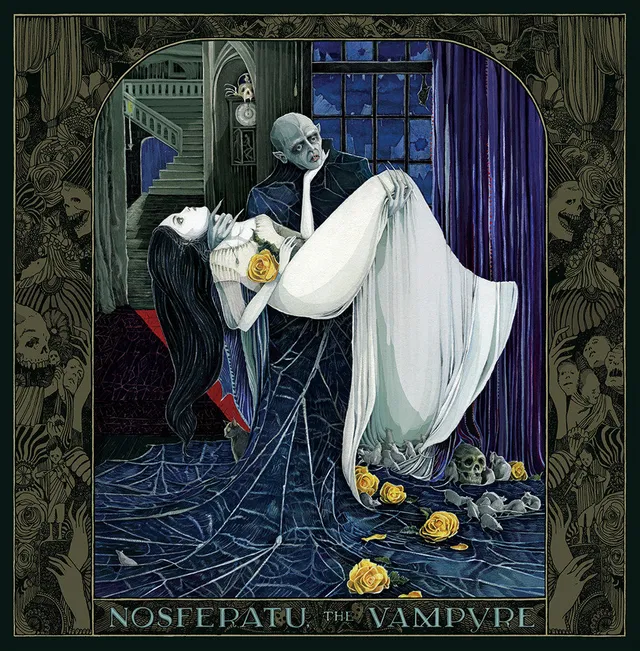 Waxwork Records Nosferatu vinyle double LP bleu doré