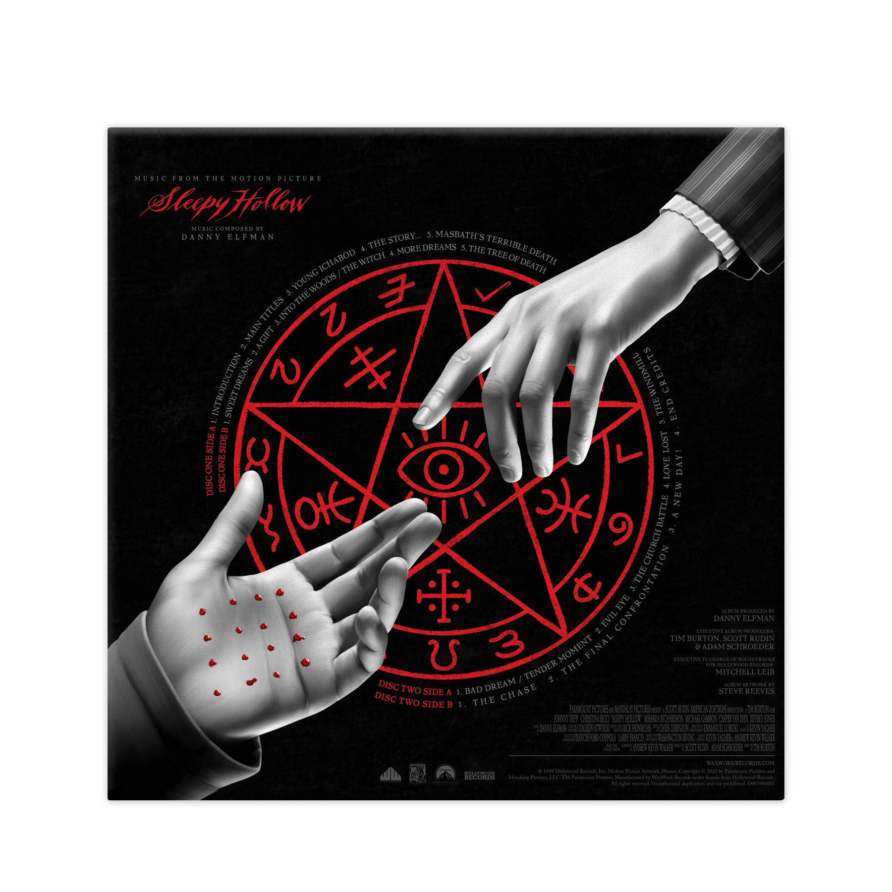 Waxwork Records Sleepy Hollow vinyle rouge sang Danny Elfman