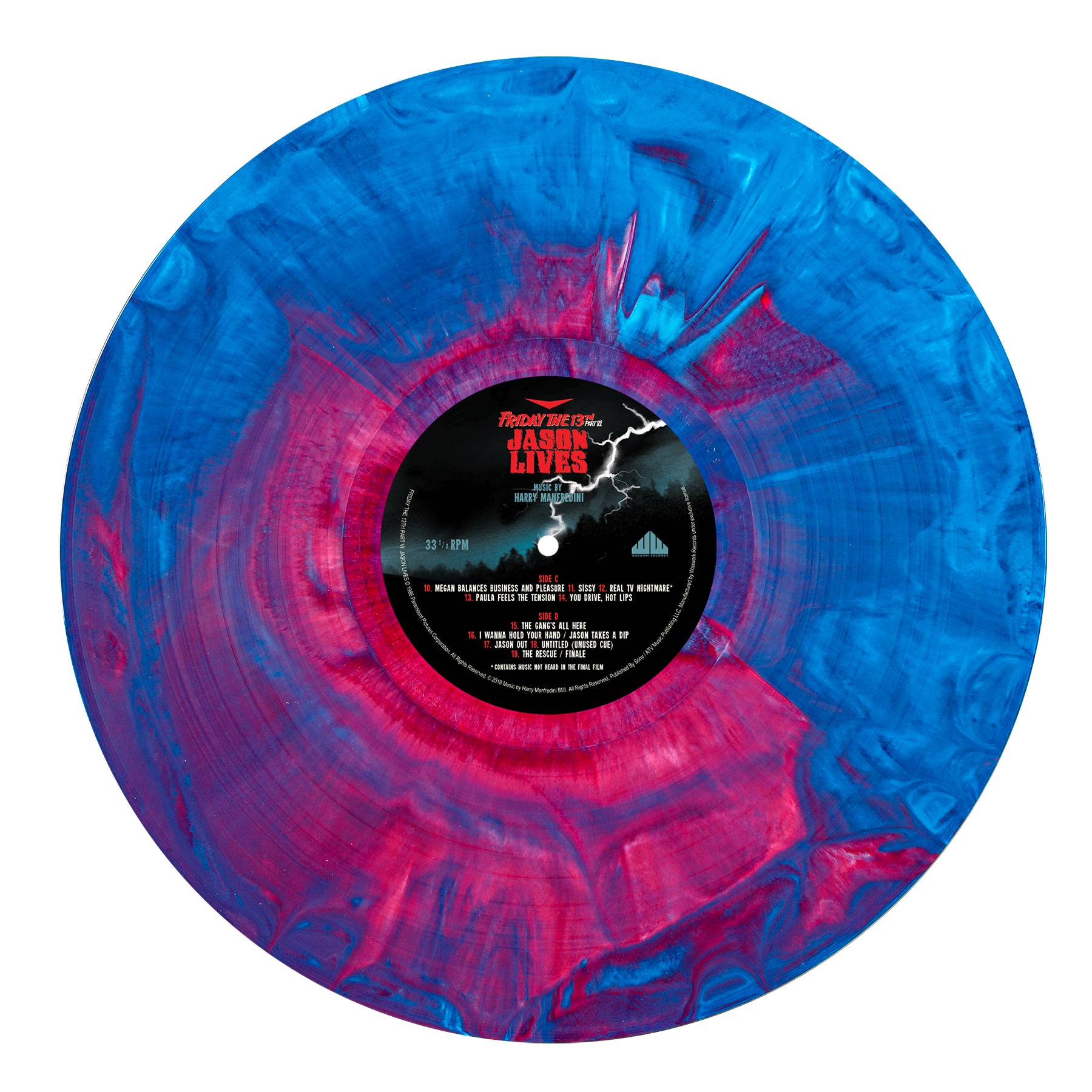 Waxwork Friday The 13th Part VI Jason Lives vinyle bleu rose