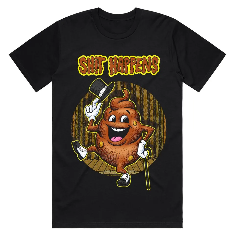 Demented Punk Shit Happens t-shirt noir coton