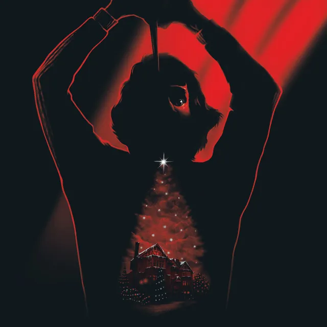 Waxwork Records Black Christmas vinyle sang et guirlande