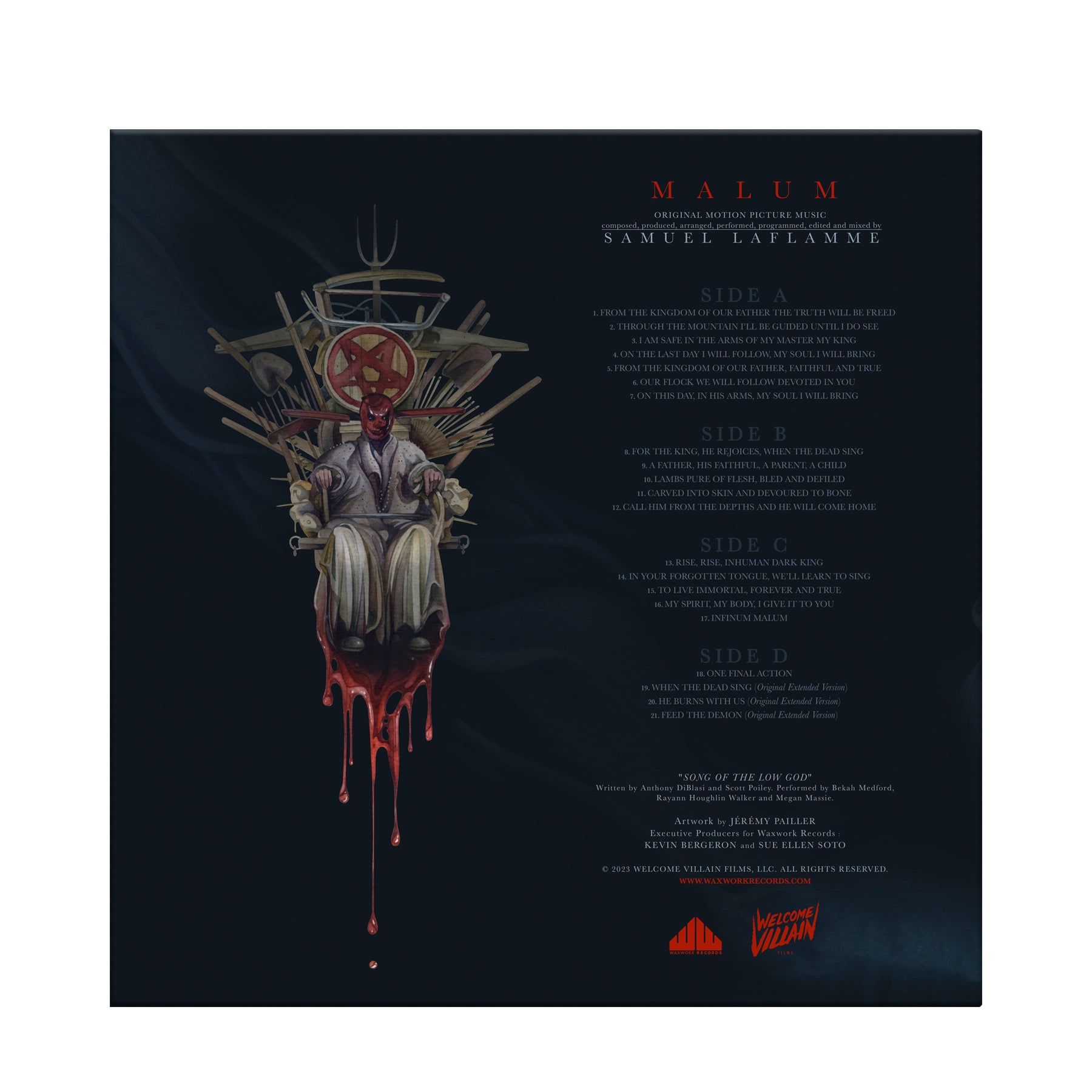 Waxwork Records Malum vinyle BO Samuel Laflamme